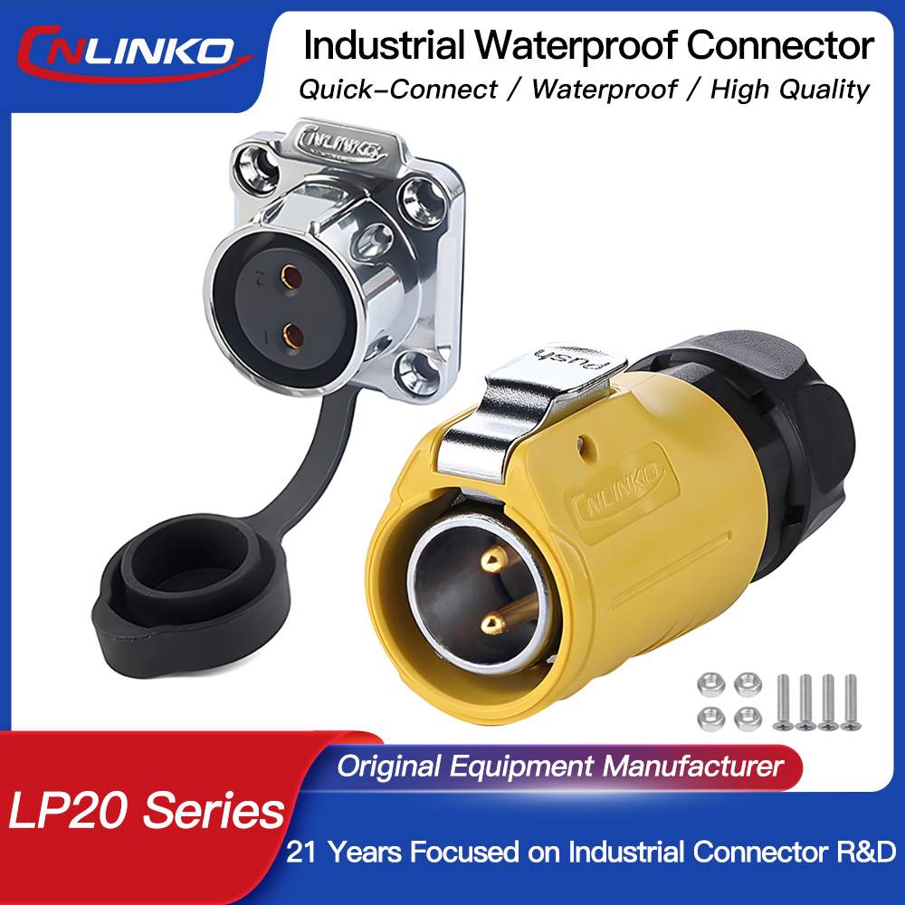 CNLINKO Industrial Waterproof IP68 2 Pin Automotive 20A AC DC