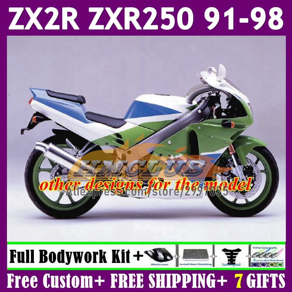 Fairing For KAWASAKI NINJA ZXR250 ZXR 250 black silvery ZX-2R ZXR