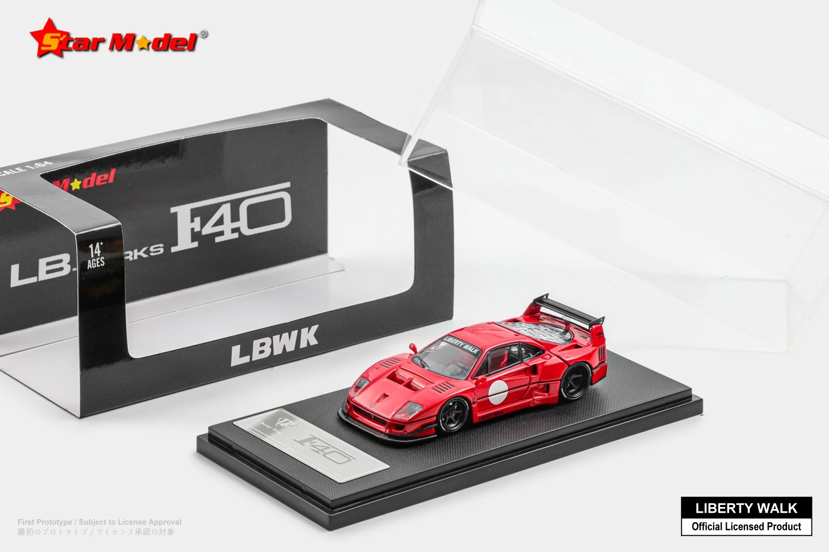 Star Model 1:64 LB-Works F40 White/Red/Yellow/Black Diecast Model