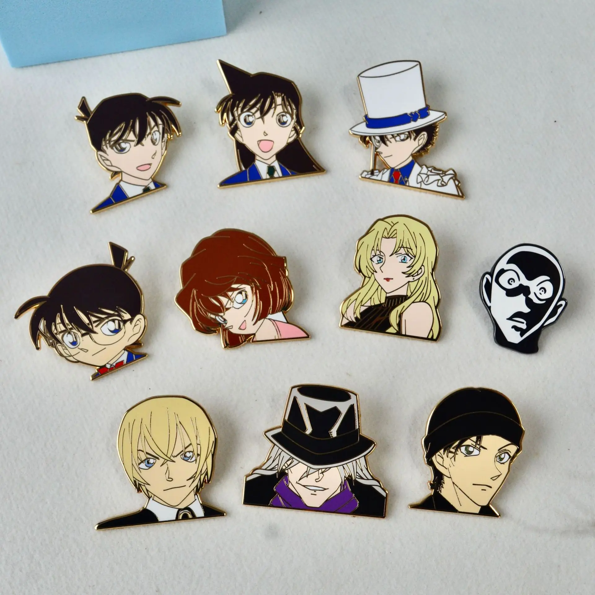tective Conan Metal Badge Kaitou Kiddo Haibara Ai Amuroto Gin