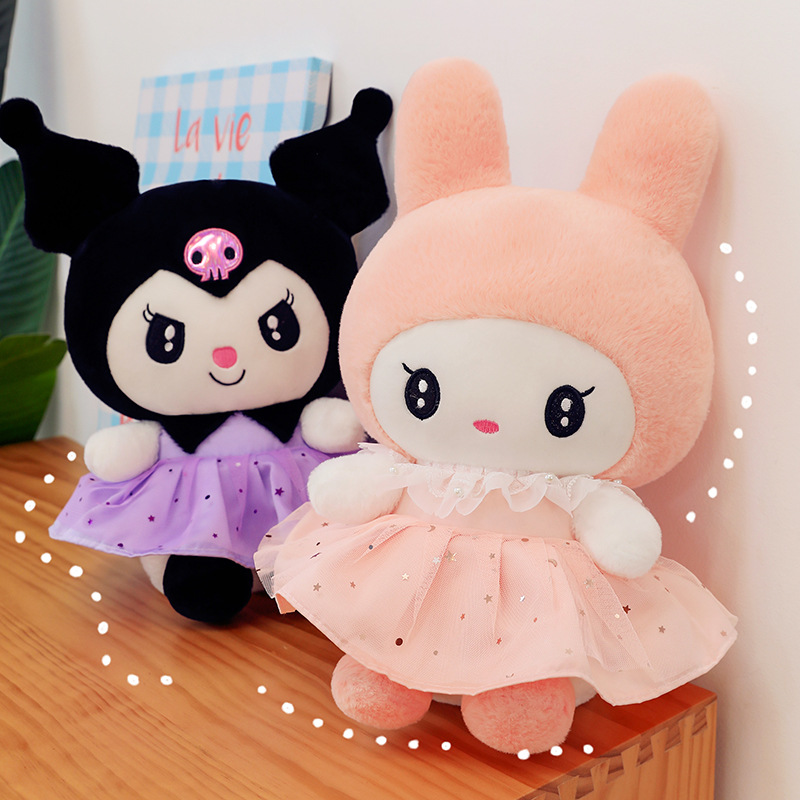 60CM Sanrio Plushies Dolls Cartoon Kuromi Dress Stuffed Big Plush