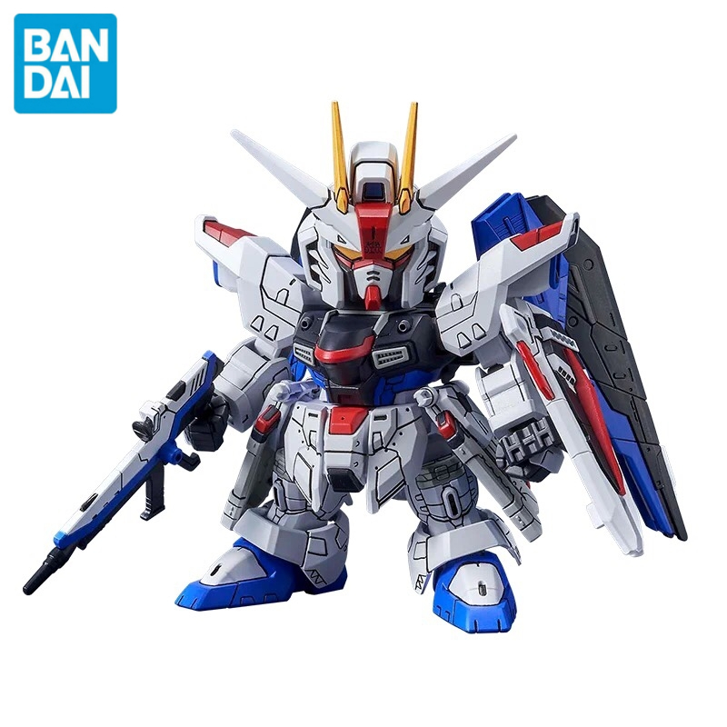 Original Bandai Gundam Anime Figure SD ZGMF-X10A Freedom Gundam