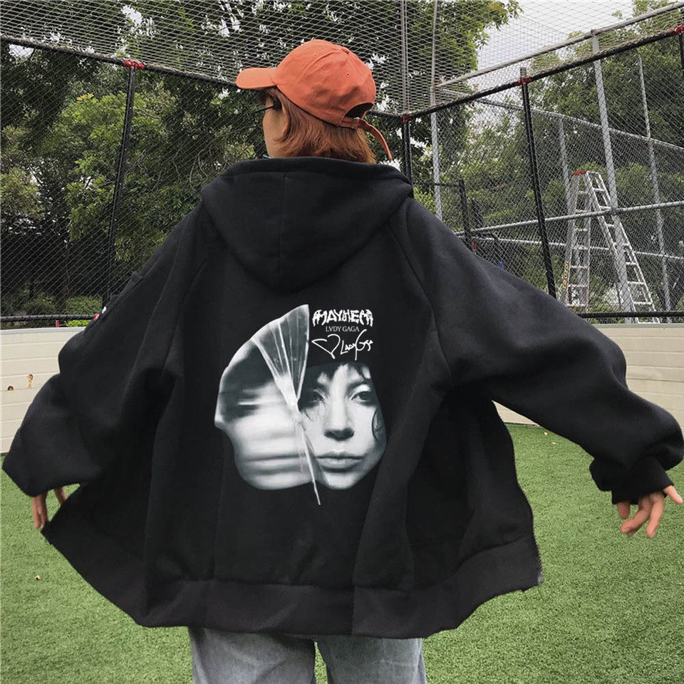 Lady GAGA The Mayhem Ball Tour 2025 Zipper Hoodie Harajuku Hip Hop
