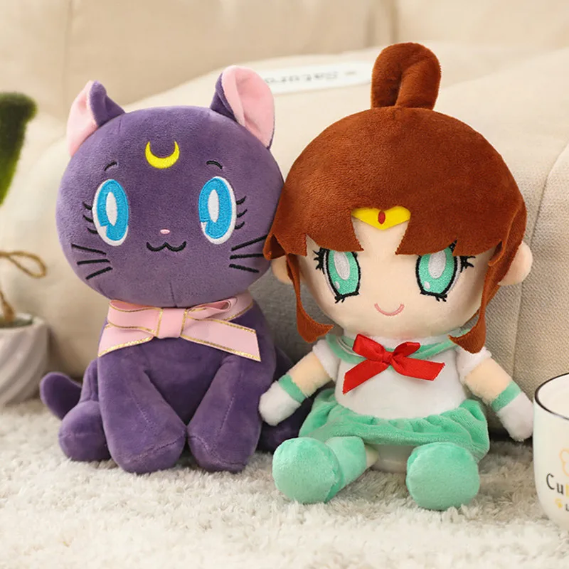 子供のためのセーラームーンアニメフィギュア,25cm,月野うさぎルナ猫の