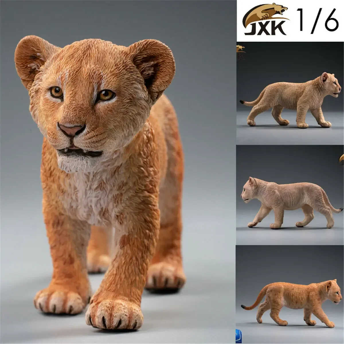 JXK 1:6 Scale Lion Cub Panthera leo Africa Animal Healing Figure