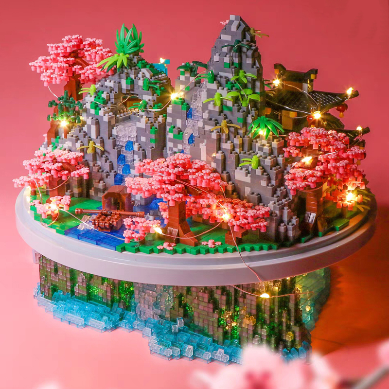 LHCX 816 Peach Garden Village Bridge Waterfall Island Light - LOZ