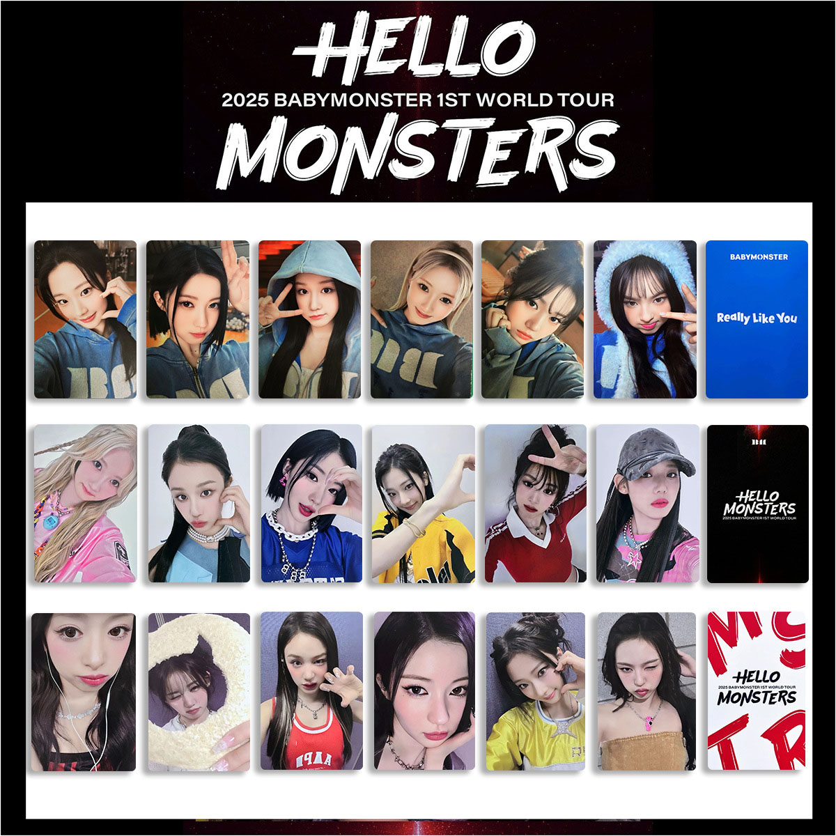 7/21Pcs/Set Kpop Babymonster HELLO MONSTERS Photocards Ahyeon Asa