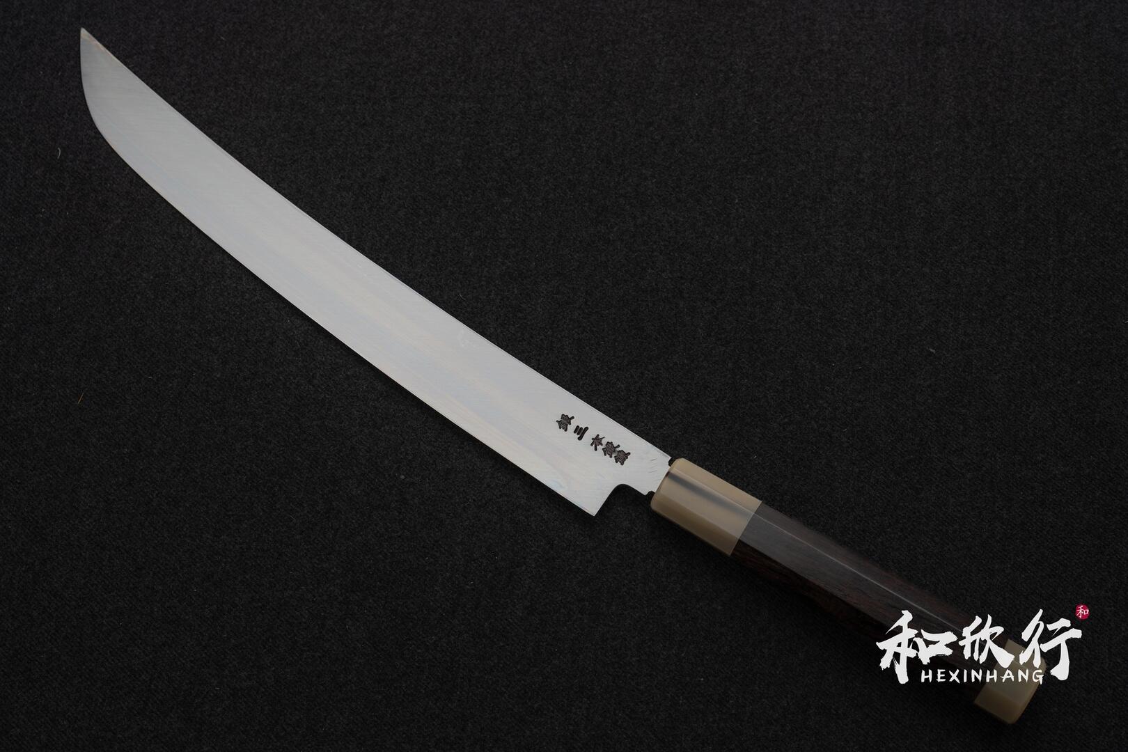 堺打刃物祥太郎作銀三鋼本霞 極反大切先型先丸蛸引300mm