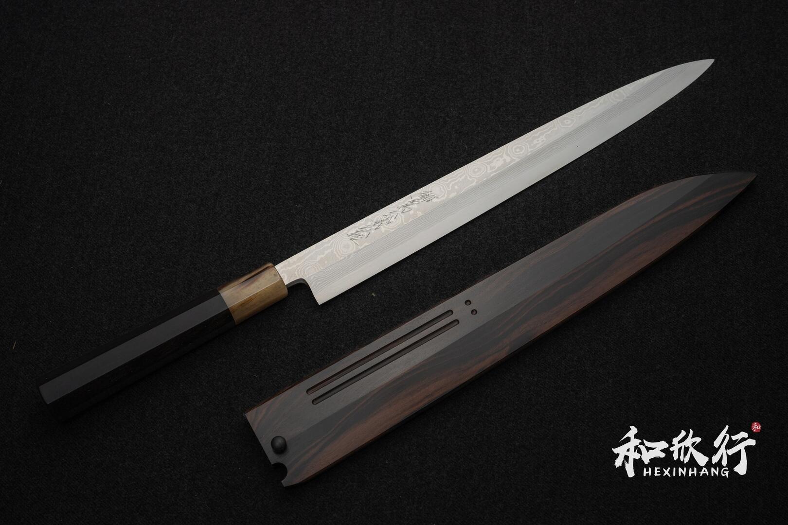 山脇刃物Yamawaki Hamono 鄉右馬允義弘作銀三鋼墨流正夫柳刃系列