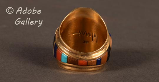 Southwest Native American Jewelry Loloma Gold Ring C4779 - Adobe