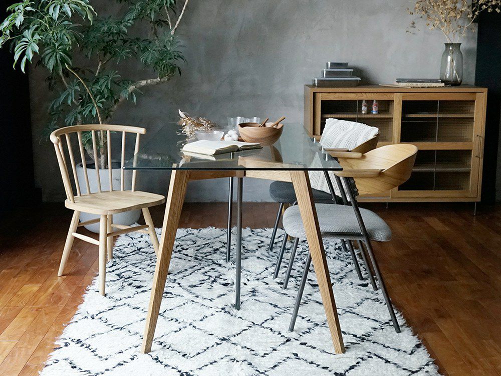 ダニス ショートアームチェア アームナチュラル アイアン ダイニング