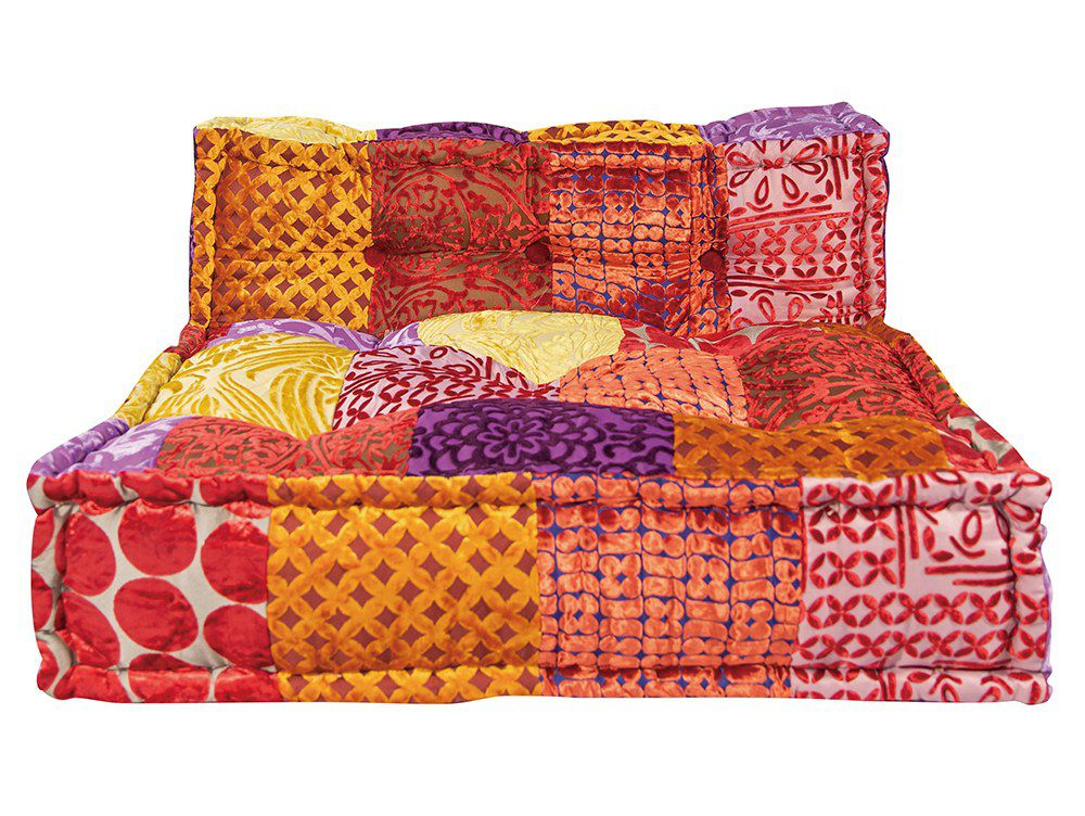 カラフルテディベア2体 パッチワーク マルチカラー 作家 カラフル