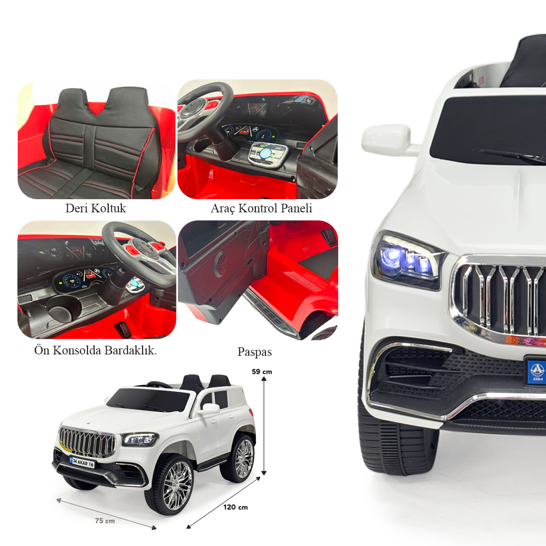 Akar Ata GT Beyaz Uzaktan Kumandalı 4X2 12 VOLT Akülü Araba(97-060