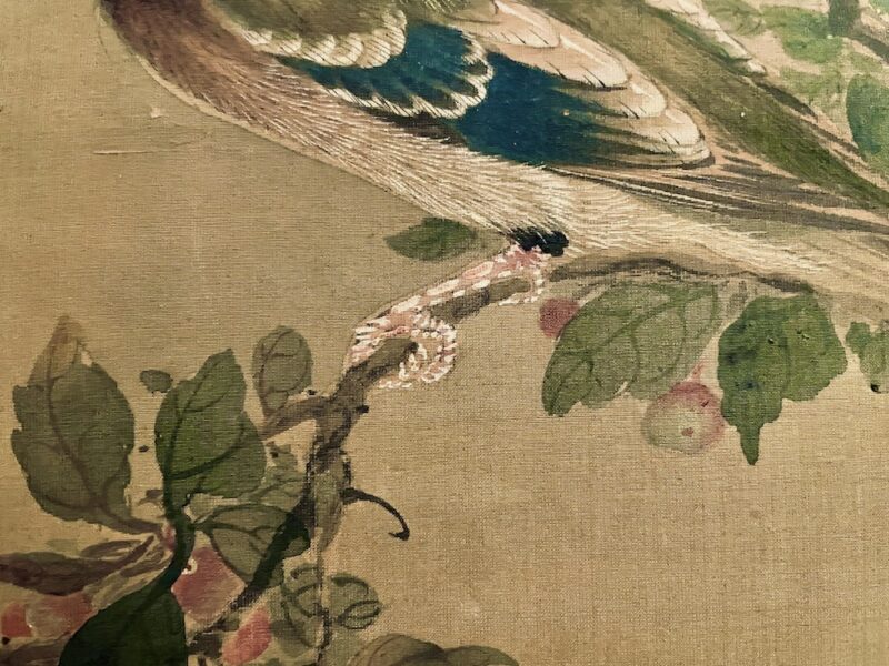 宋紫石「花鳥図」 絹本 着色 長崎派 江戸絵画 / Sō Shiseki “Birds