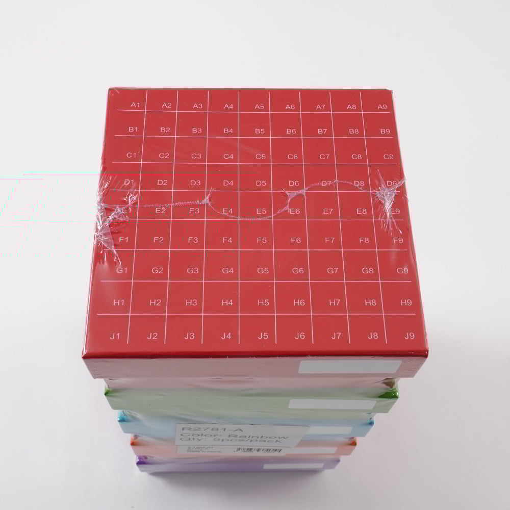 4-1865-01 ヒンジ開閉フリーザーボックス（9×9） アソート 5個入 R2781