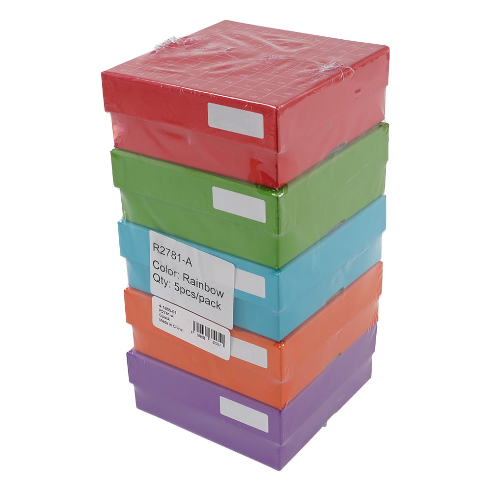 4-1865-01 ヒンジ開閉フリーザーボックス（9×9） アソート 5個入 R2781