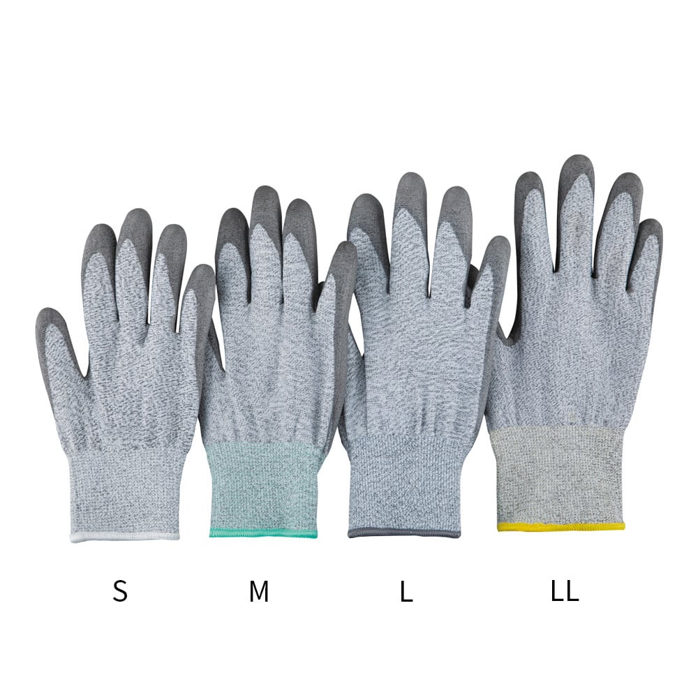 4-3163-02 アズツール耐切創手袋（レベル5・コート有） グレー Lサイズ