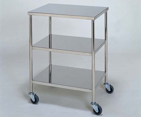 62-2714-30 ステンレスワゴン 機械卓子 (静音使用 枠無) 3段 450×300
