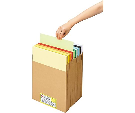 64-9363-48 収納しやすい箱入り色画用紙 八つ切 若草 100枚 4260-1296