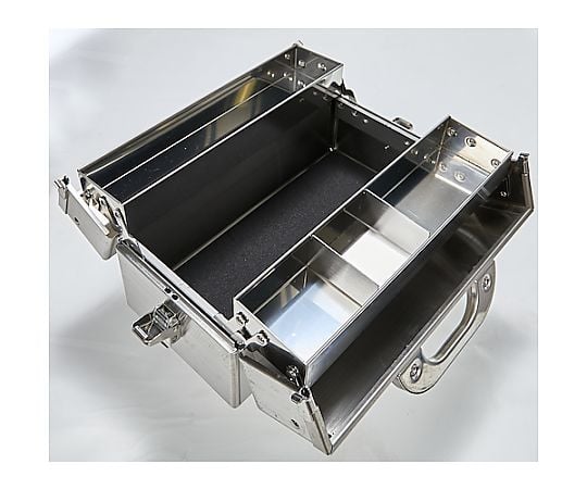 68-0968-31 ステンレス両開きツールボックス 二段式 370x185x215mm