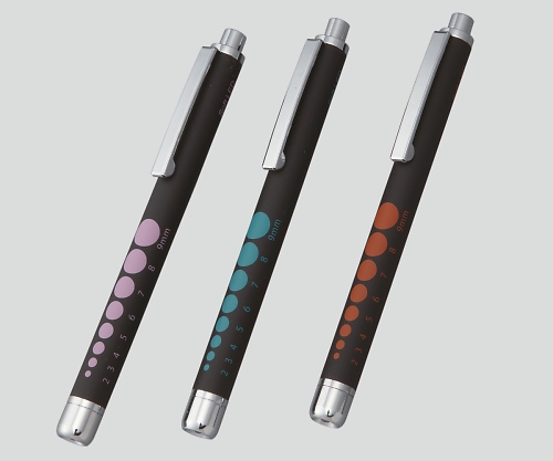 8-6494-03 ラバー調ソフトLEDペンライト ブラック／オレンジ KE-337