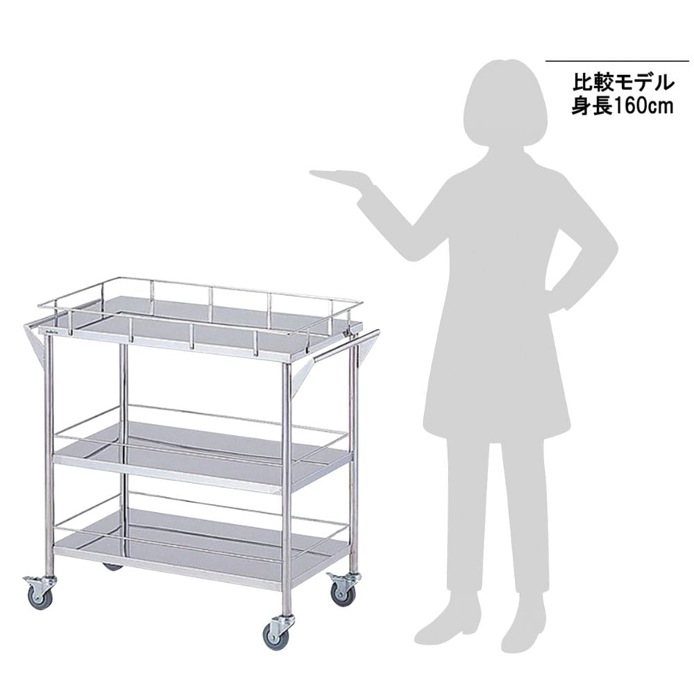 8-7465-04 ストレージステンレスカート 3段 (幅750mm) CHW-3 【AXEL