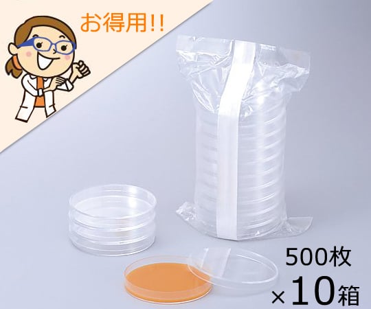 1-7484-11 アズノール滅菌シャーレ φ90×15mm 10枚×50袋×10箱 GD90-15