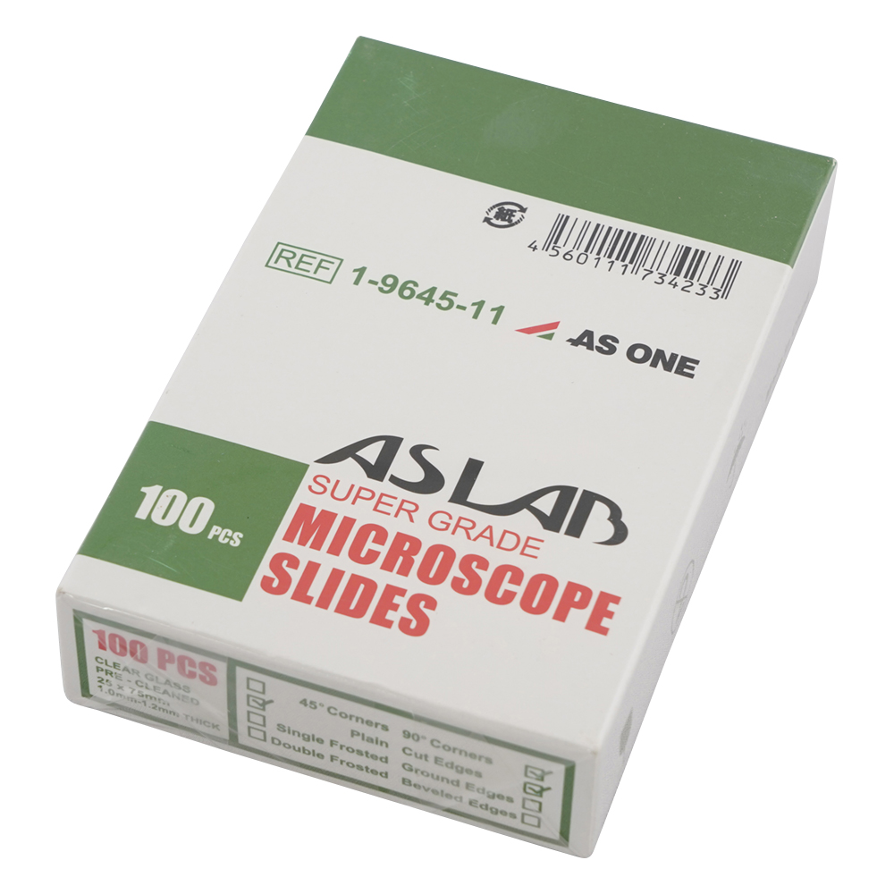1-9645-11 アズラボ スライドガラス（ソーダ） 100枚入 10117102 切放