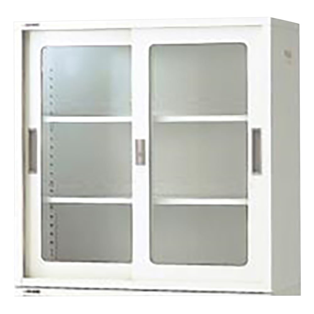 3-035-17 耐薬引違保管庫 ガラス戸 880×400×880mm N-90G・OW 【AXEL