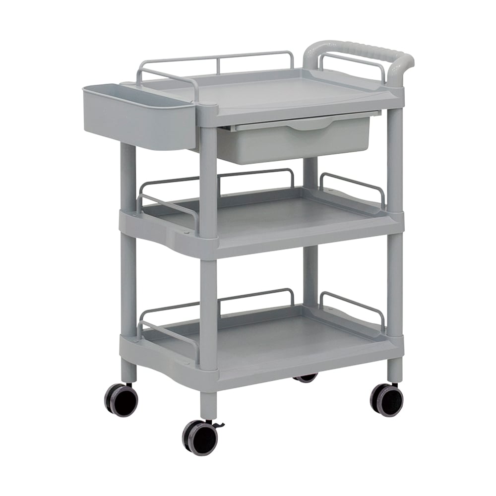 3-6499-02 モバイルポケットカート(引出し付き) 3段 650×410×867