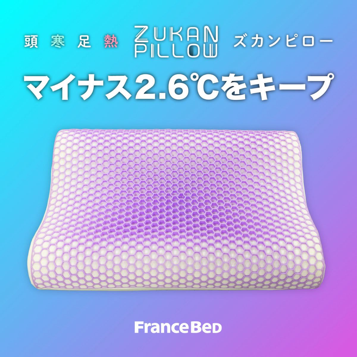 フランスベッド ズカンピロー ZUKAN PILLOW 冷たい 放熱機能 専用
