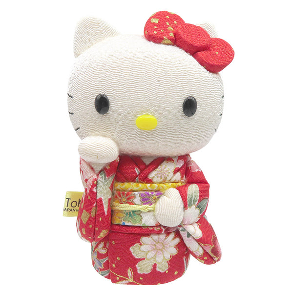 木目込み人形 招きハローキティ 赤 kimono kitty