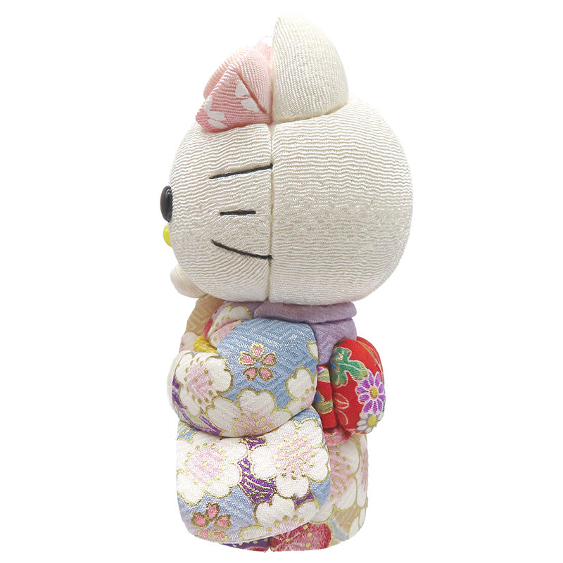 木目込み人形 招きハローキティ 桃 kimono kitty