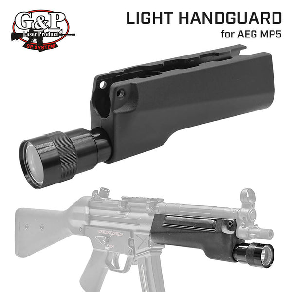 G&P 製 】 電動ガン MP5シリーズ 対応 ライト ハンドガード 170