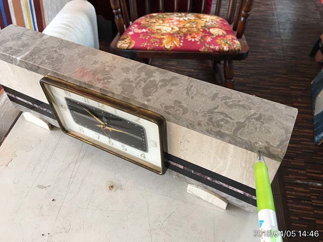 大理石 東京時計 TOKYO CLOCK ゼンマイ巻き 置時計 昭和レトロ - AITA