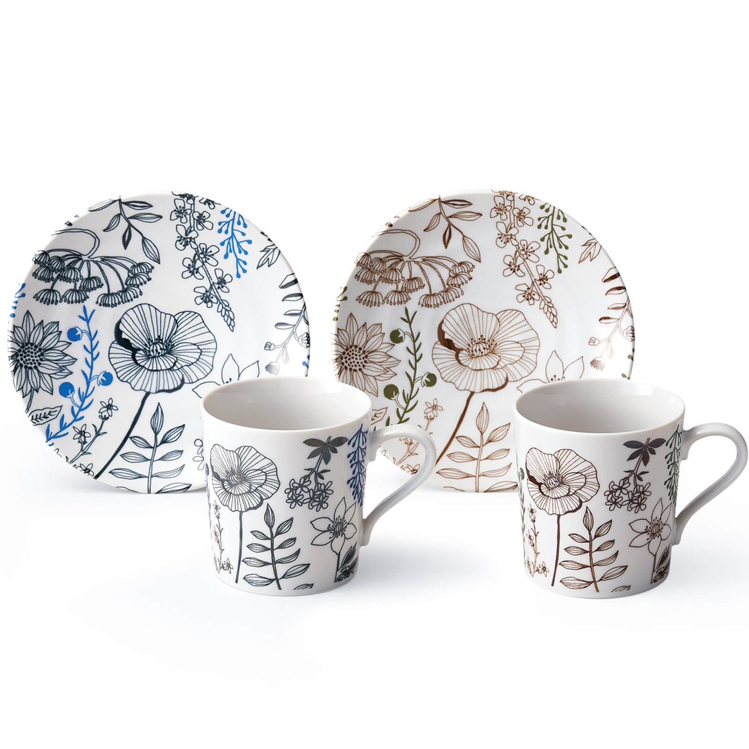 フラワーパターン ペアブレイク セット | aito製作所 | 美濃焼・瀬戸焼