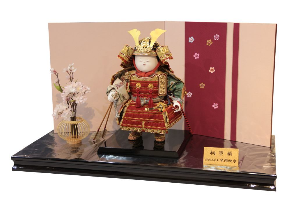 五月人形 大将飾り 桜 桐塑頭 伝統工芸品 | 味岡人形ショッピング
