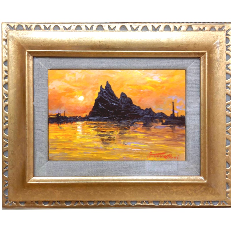 ☆ 高橋益之 ☆「羊蹄山風景」油絵 F3号サイズ 新品！ 【公式通販】