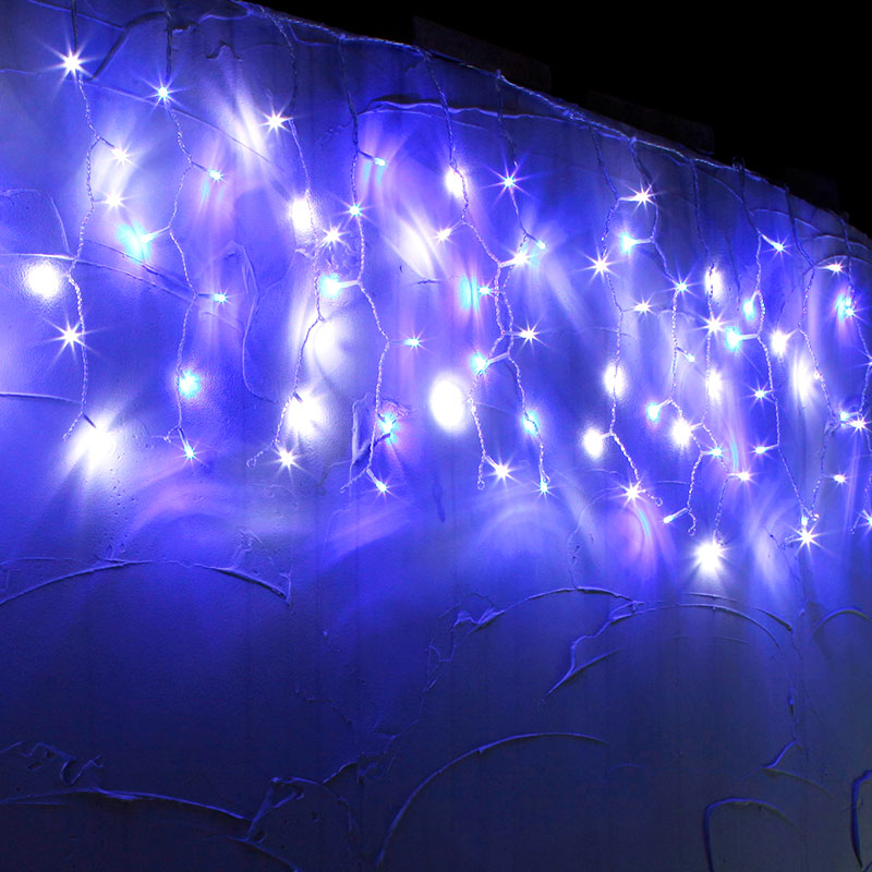 イルミネーション カーテン 96球 ホワイト&ブルー LIT-SC96WB