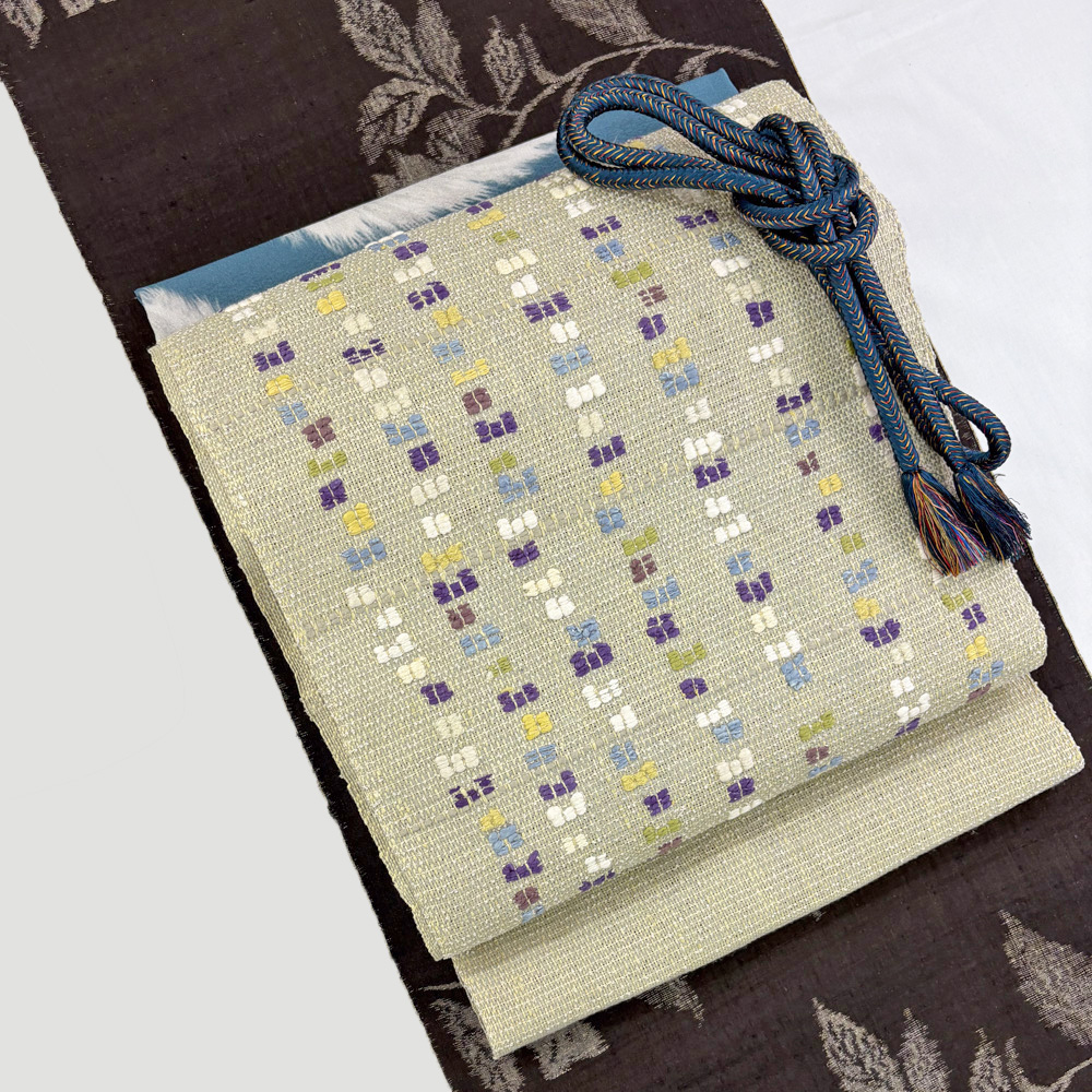 藤田織物製 真綿八寸帯（グレー） - 青山ゑり華