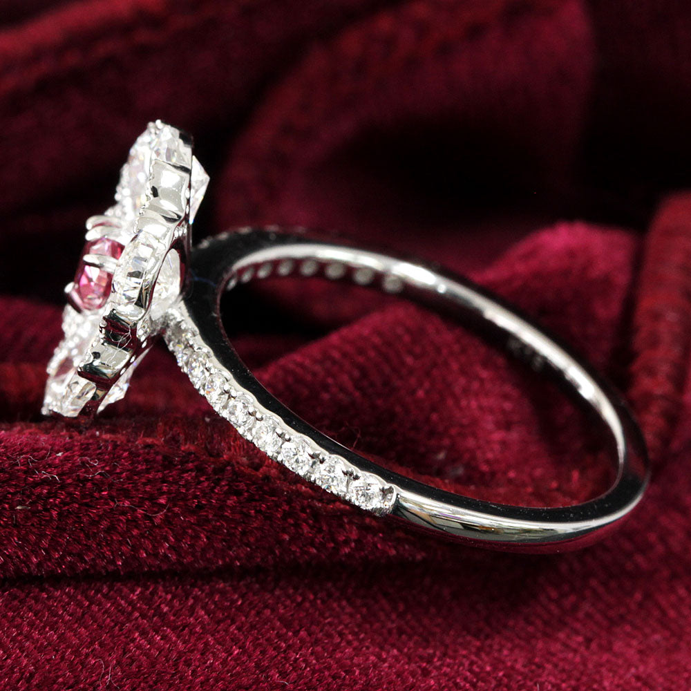 希少！FANCY PURPLISH RED ハートカット 0.21ct 天然レッド