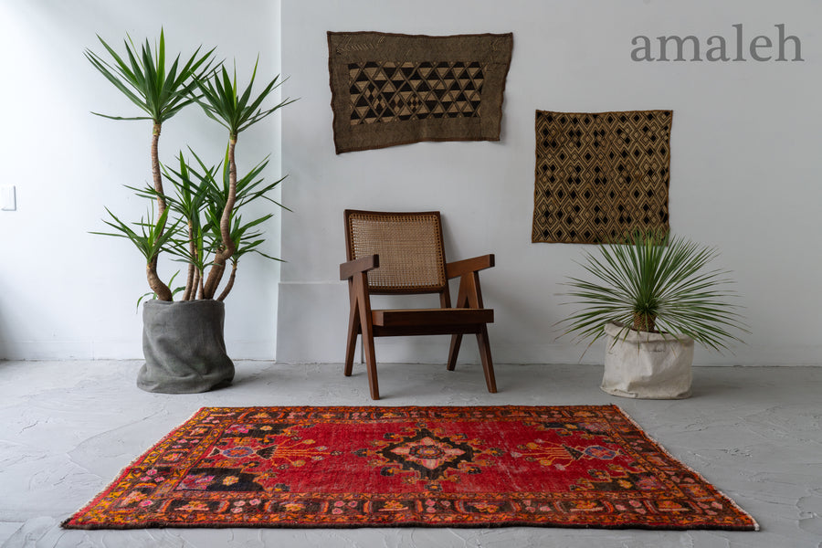 イラン産 1980年代 ヴィンテージラグ】ペルシャ絨毯 ヴィンテージラグ