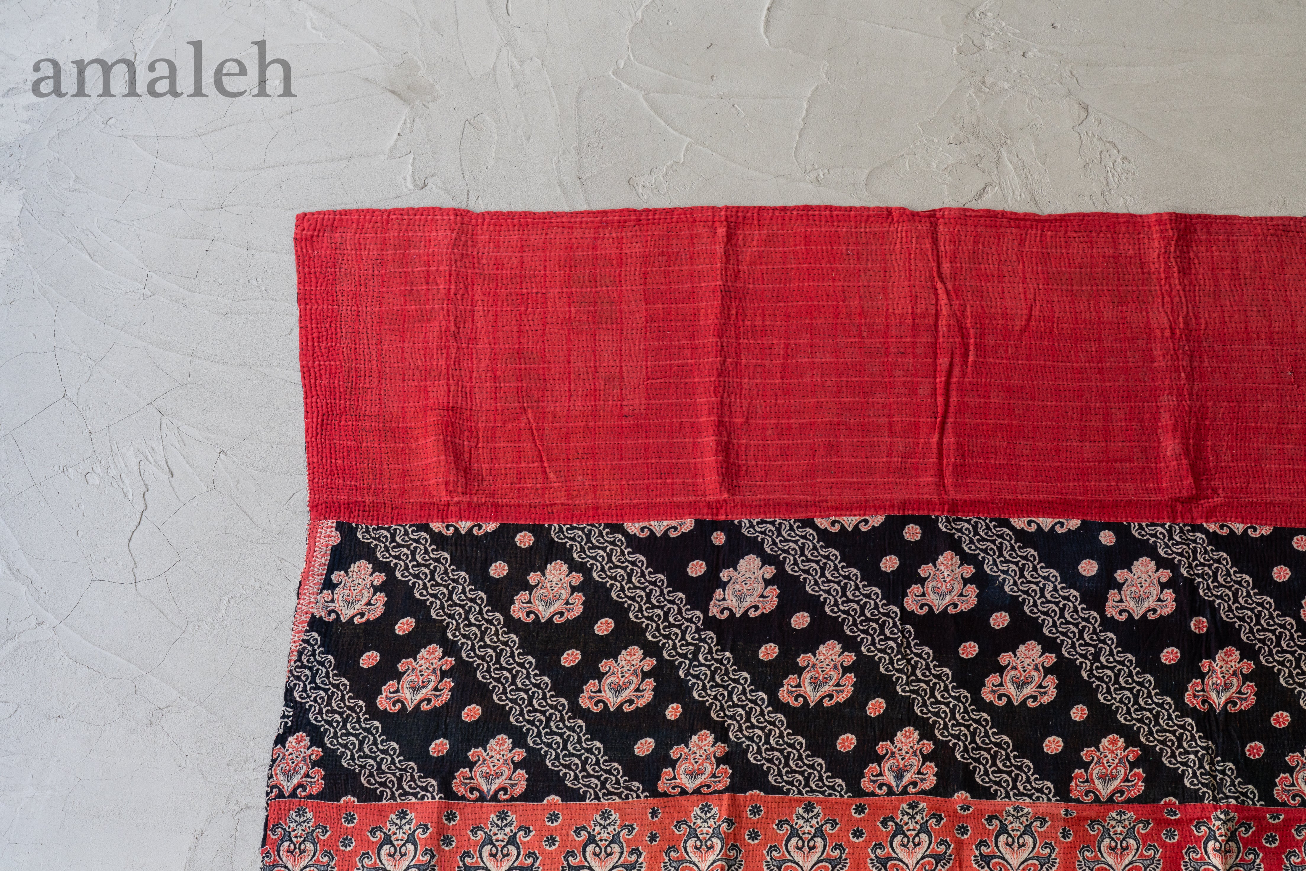 インドの手刺繍ヴィンテージカンタキルト・ラリーキルト-QUILT