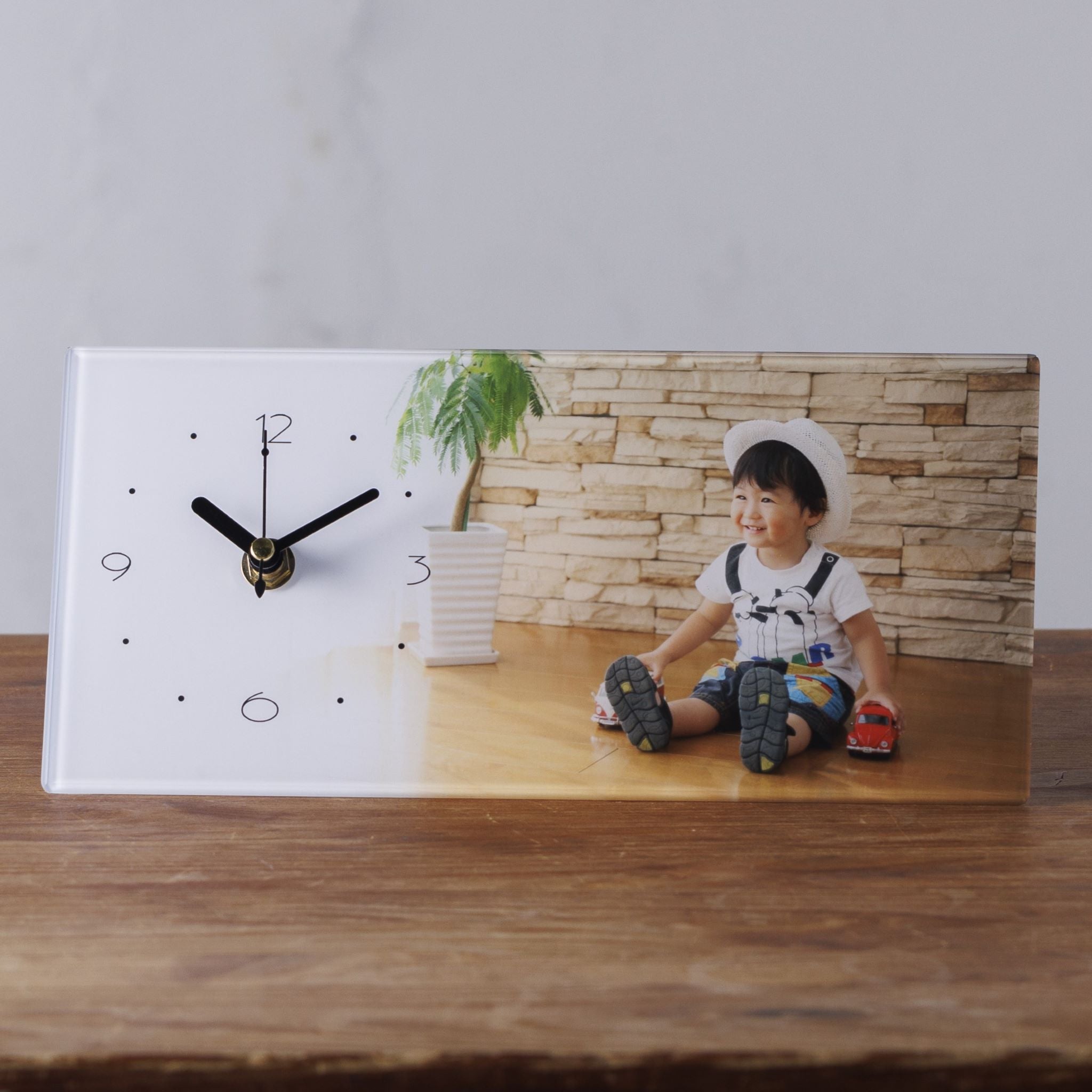 時計付きアクリルフォトフレーム【L】Z19/5×10 プレゼント 記念品 写真