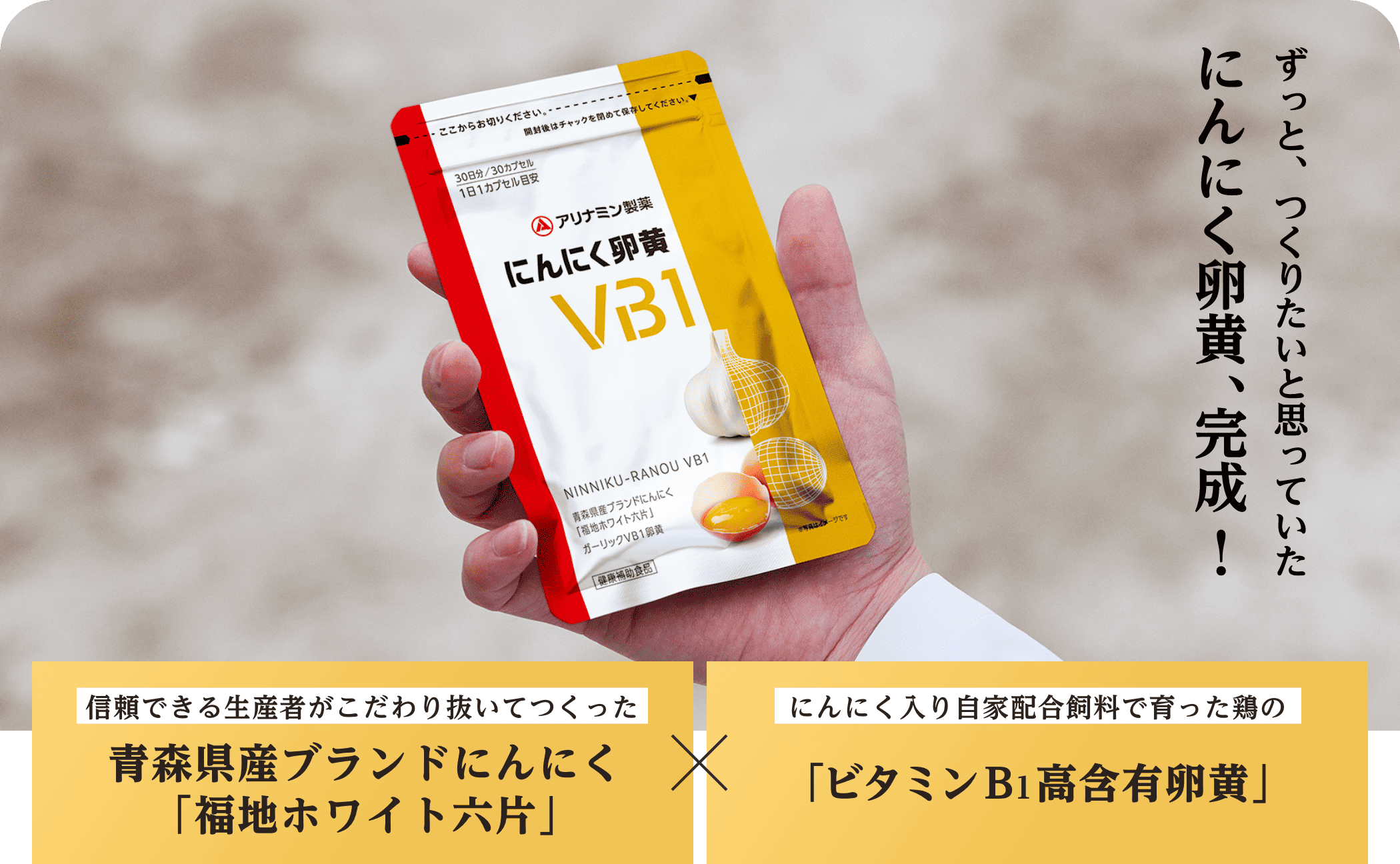にんにく卵黄のサプリメントは「にんにく卵黄VB1」｜医薬品・医薬部外