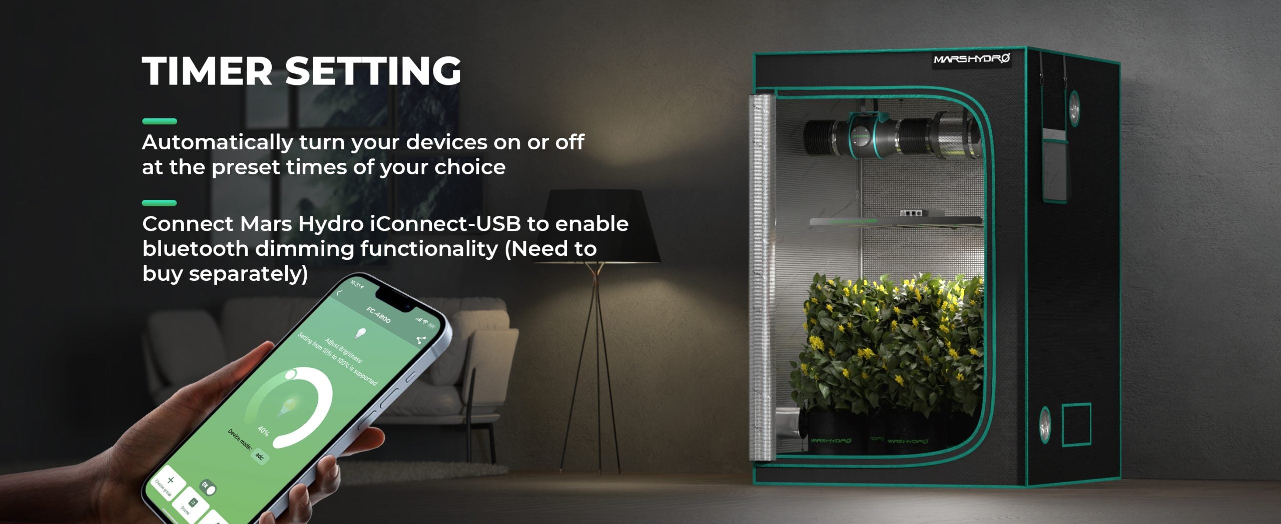 2024モデル MARS HYDRO FC 4800-EVO 480W 照射範囲120cm × 120cm