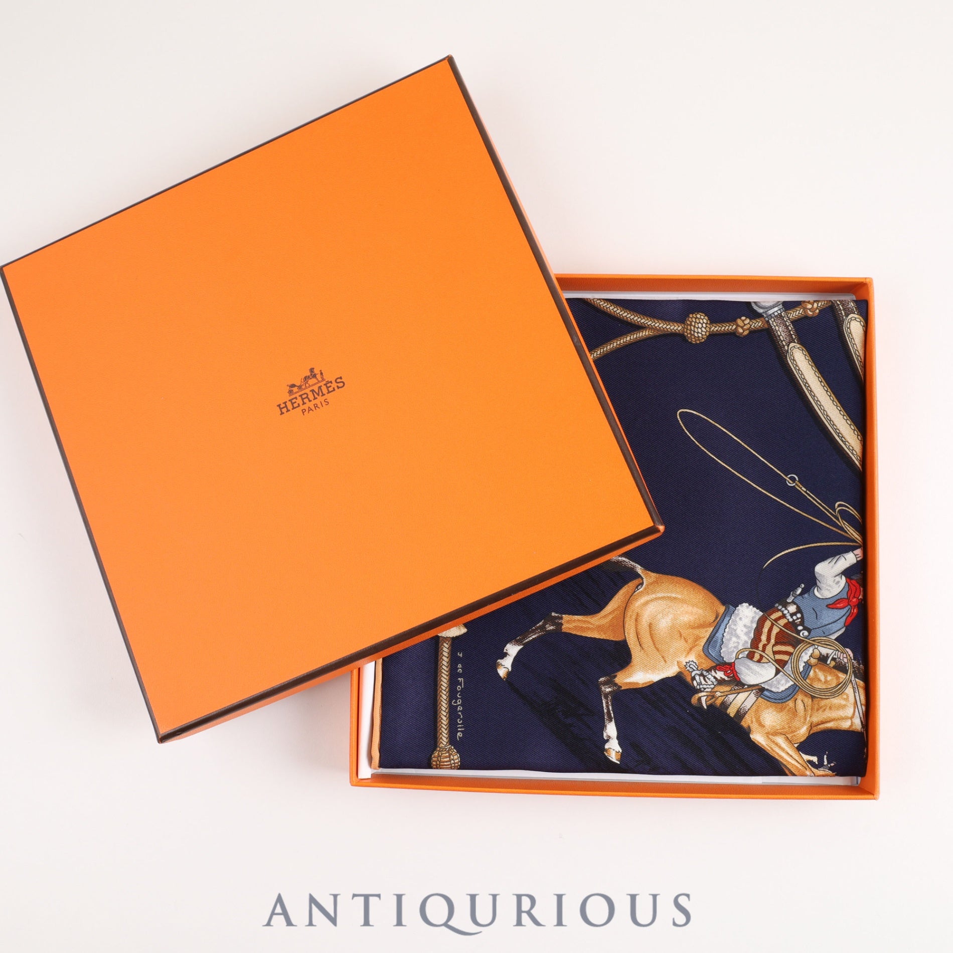 エルメス スカーフ カレ70 PAMPA 大草原 ネイビー 箱 SILK100％ | 東京