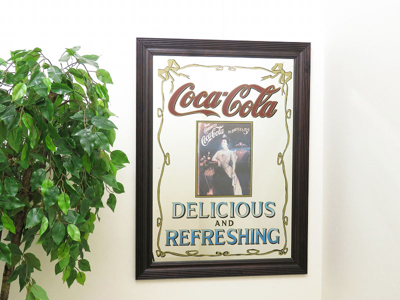 ビンテージ パブミラー 特大サイズのコカ・コーラ（Coca-Cola）（4月01