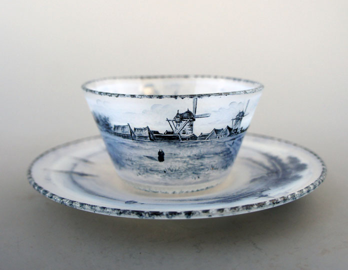 ドーム・ナンシー「オランダ風景 カップ＆ソーサー」《アンティック