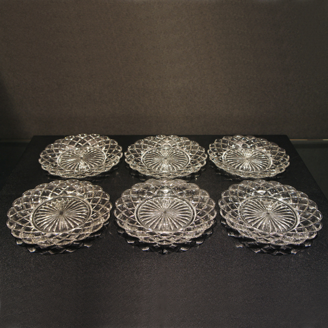 オールドバカラ「プレス成型 皿6枚セット 直径17cm」《アンティック